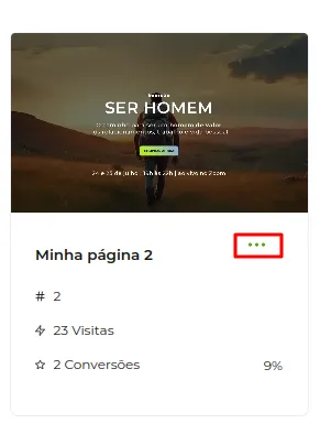 Tela do passo: Agora clique nos 3 Pontinhos e depois em Editar na sua página