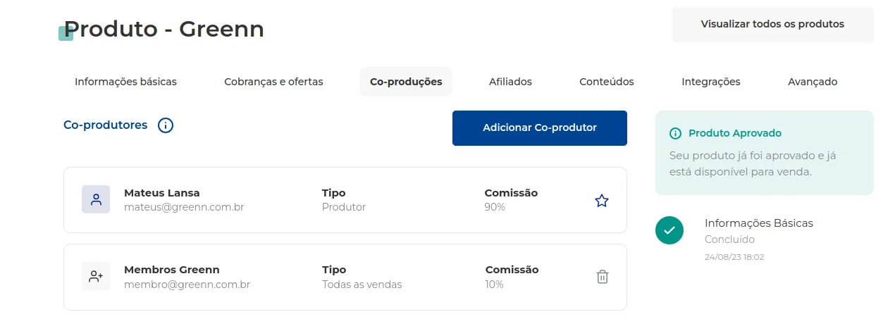 Coprodutor listado na aba Co-Produções