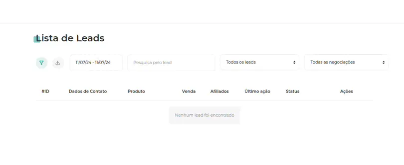Animação da seleção do produto na aba Filtros