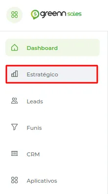 Menu Estratégico no Dashboard