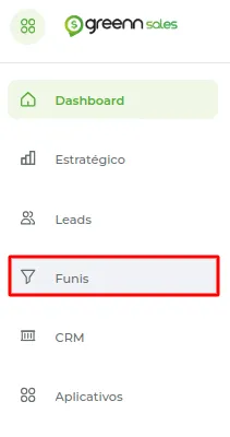 Tela do passo: Em seu Dashboard selecionar a aba Funis