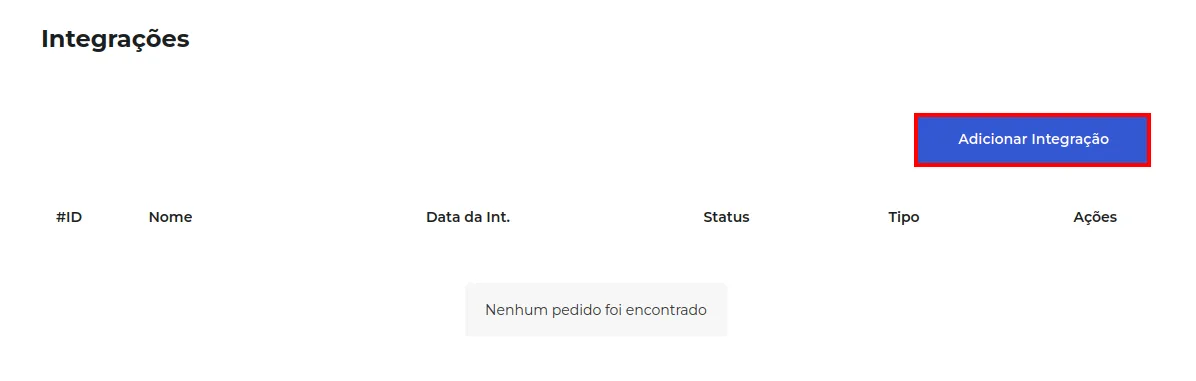 Botão Adicionar Integração na Greenn Envios