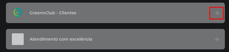 Lista das áreas de membros a que você tem acesso