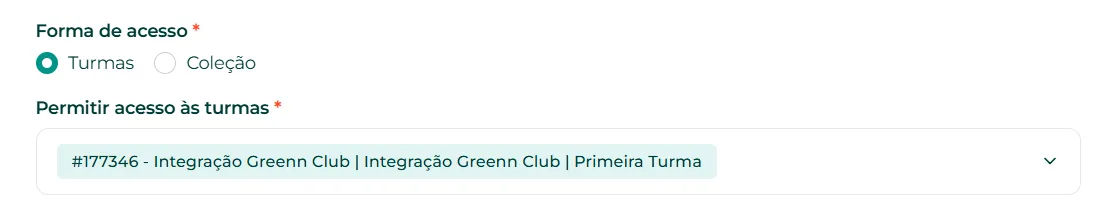 Seleção da turma do curso