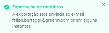 Aviso de exportação realizada