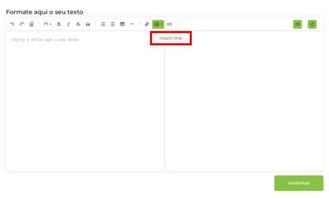 Opção inserir link
