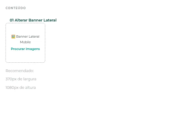 Checkout no celular com o banner lateral