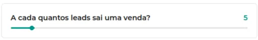 Campo A cada quantos leads sai uma venda