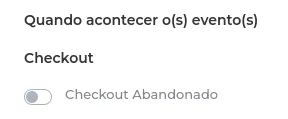 Opção Checkout Abandonado