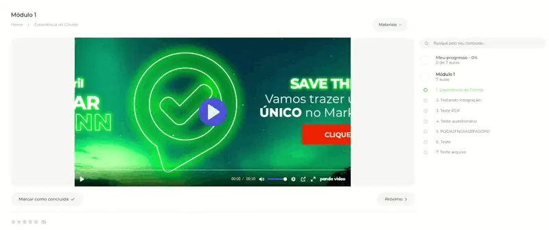 Gravação da aula com a imagem na descrição