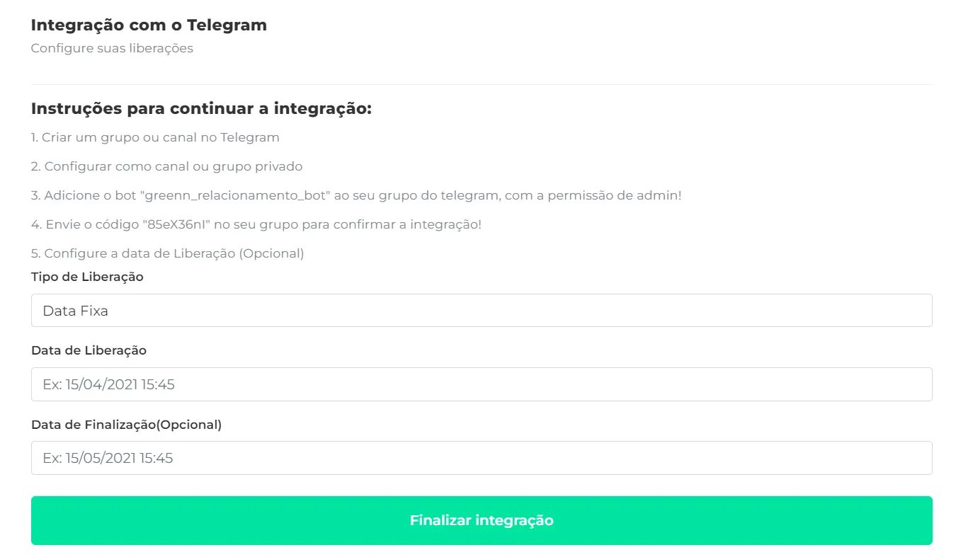 Tutorial de liberação do Telegram