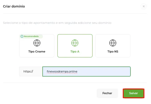 Tela do passo: Após adicionar as informações basta clicar em Salvar