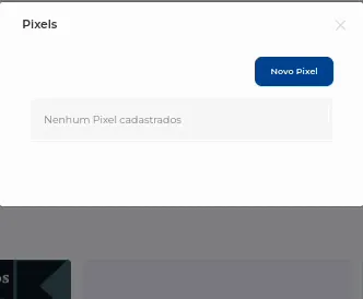 Tela para adicionar pixel no produto afiliado