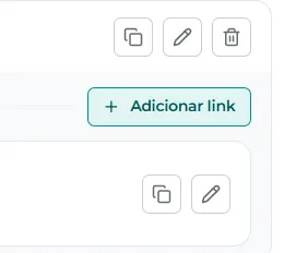 Botão adicionar link dentro da oferta