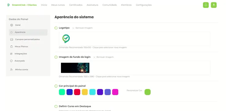 Gravação rolando até a exibição de arquivos complementares