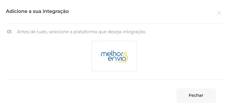 Lista de transportadoras com Melhor Envios