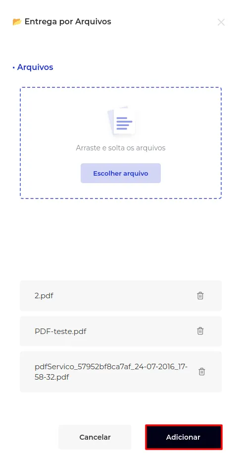 Botão Adicionar