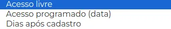 Os três tipos de acesso
