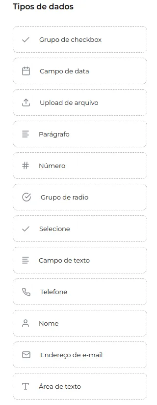 Tela do passo: Você poderá personaliza-lo com as seguintes informações