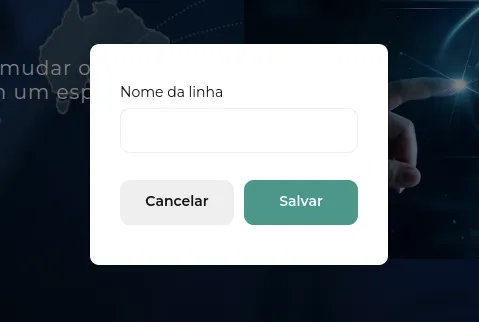 Tela do passo: Agora defina um nome pra está linha