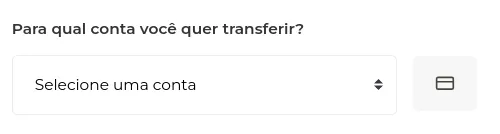 Seleção da conta bancária de destino do saque