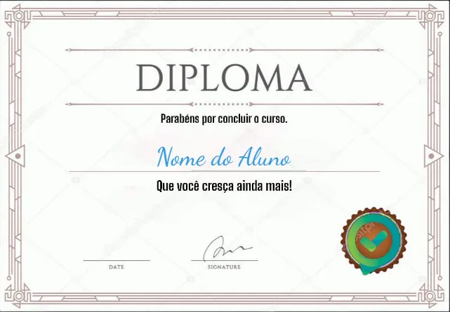 Nome centralizado no certificado