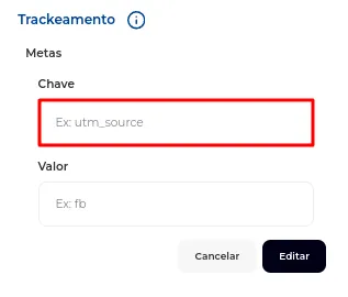 Campo Chave da meta preenchido