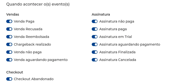 Automações baseadas em ação, como boleto gerado e venda recusada