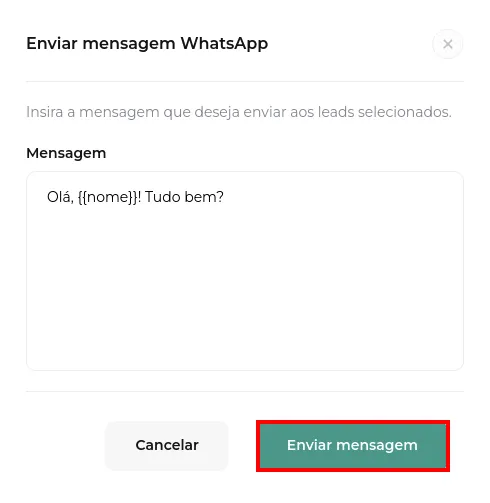 Botão Enviar mensagem