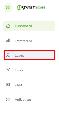 Tela do passo: Em seu Dashboard seleciona a aba Leads