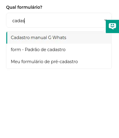 Seleção do formulário