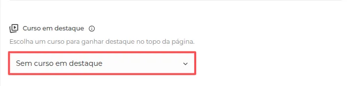 Opção Sem curso em destaque