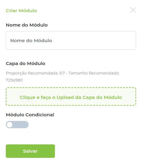 Campos de personalização do módulo