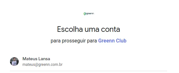 Pop-up para escolher a conta do YouTube