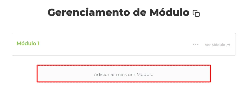 Botão Adicionar mais um módulo