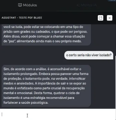 Exemplo de mensagem gerada pelo Mentor