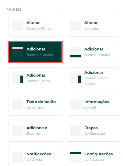 Campo de upload do banner superior