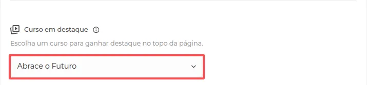 Seleção do curso em destaque