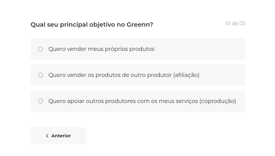 Pergunta sobre o principal objetivo na Greenn