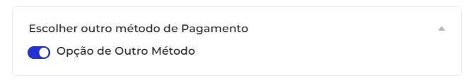 Opção de outro método de pagamento no upsell