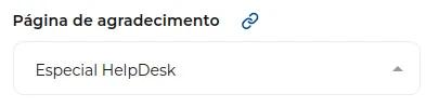 Tela do passo: Página de Agradecimento