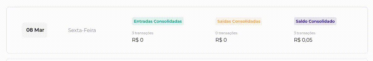 Gravação do filtro por tipo de transação no Extrato