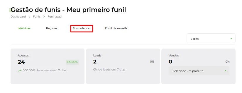 Aba Funil de E-Mails