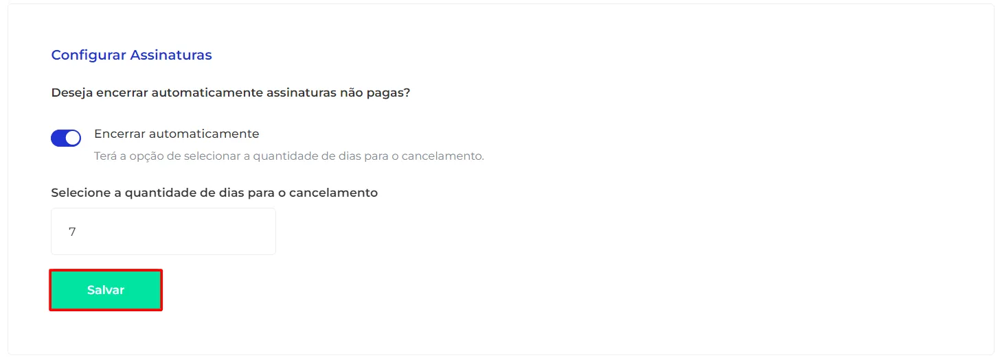 Botão para salvar a personalização