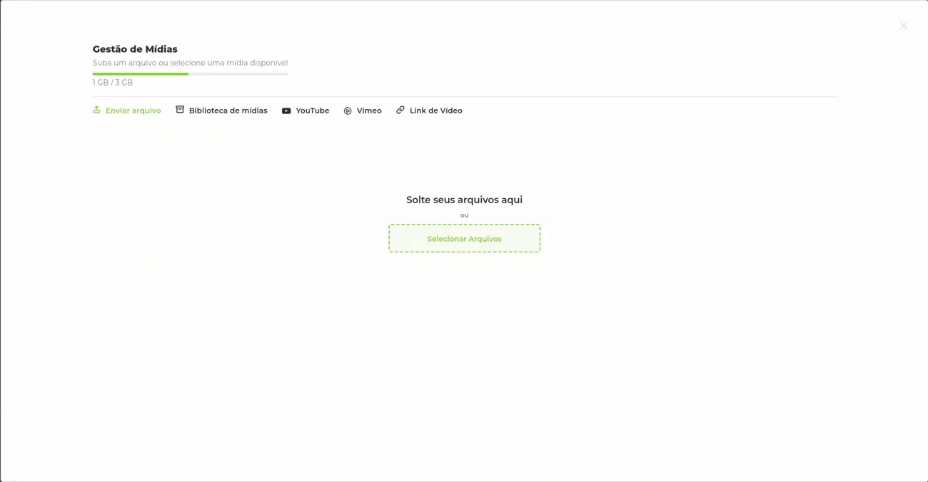 Gravação selecionando o arquivo de vídeo