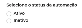 Seleção do status da automação