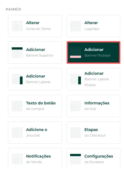 Campo de upload do banner de rodapé