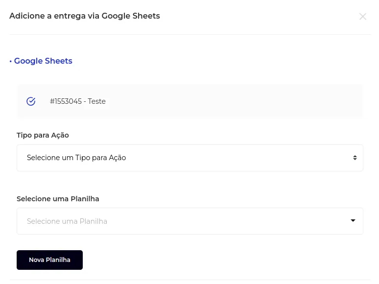 Lista de ações que ativam os eventos