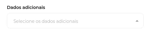 Tela do passo: Dados adicionais