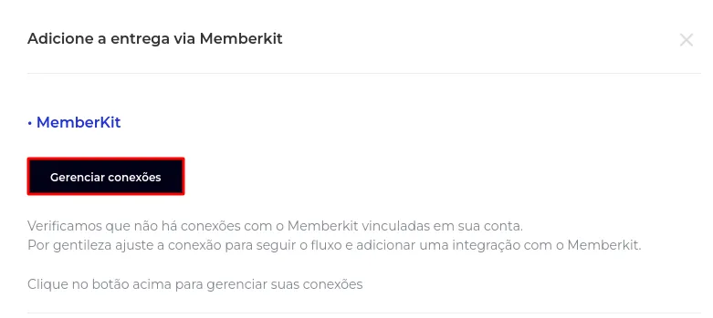 Botão Gerenciar Conexões